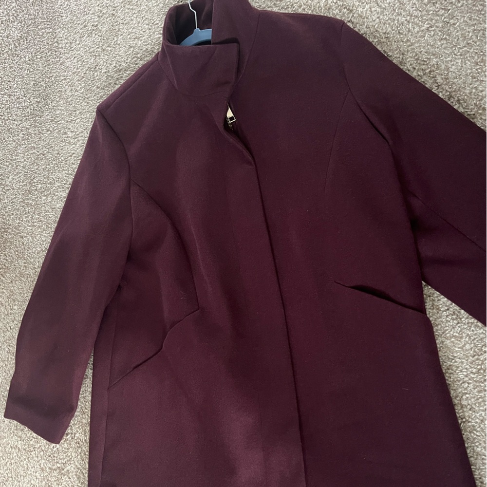 Nine West Women's Long Trench Coat in Plum